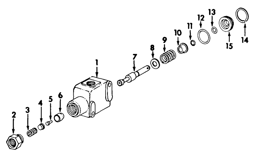 Single Acting Control Valve Diagram and Parts List for CUB185  Cub Cadet Lawn Tractor